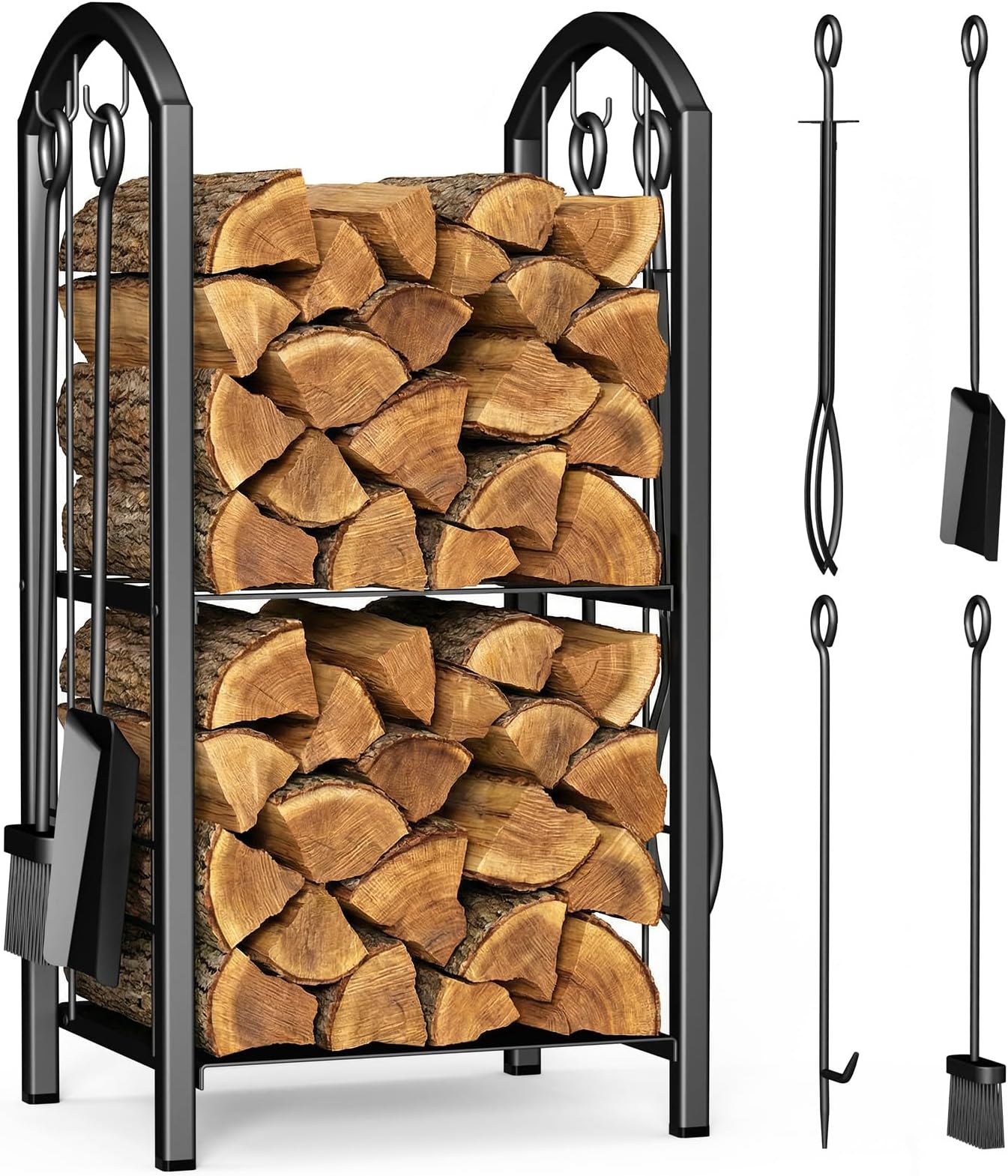 VOUNOT 2 Layer Log Holder with 4 Tools
