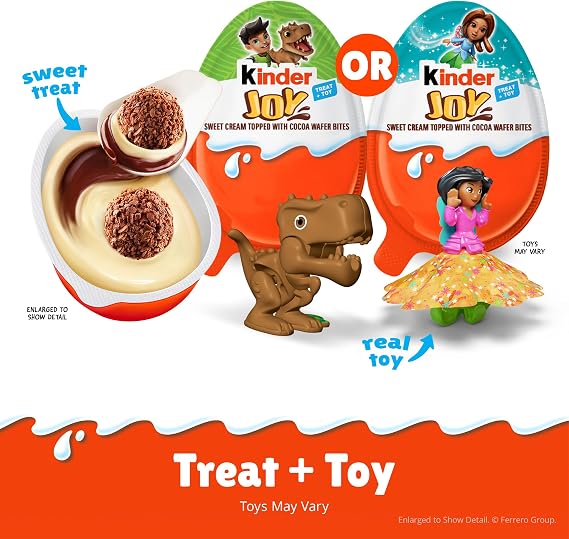 Kinder Joy Eggs, Cream and Chocolatey Wafers with Toy Inside,10.5 oz, Bulk 1 Pack, Packaging May Vary, 15 Eggs