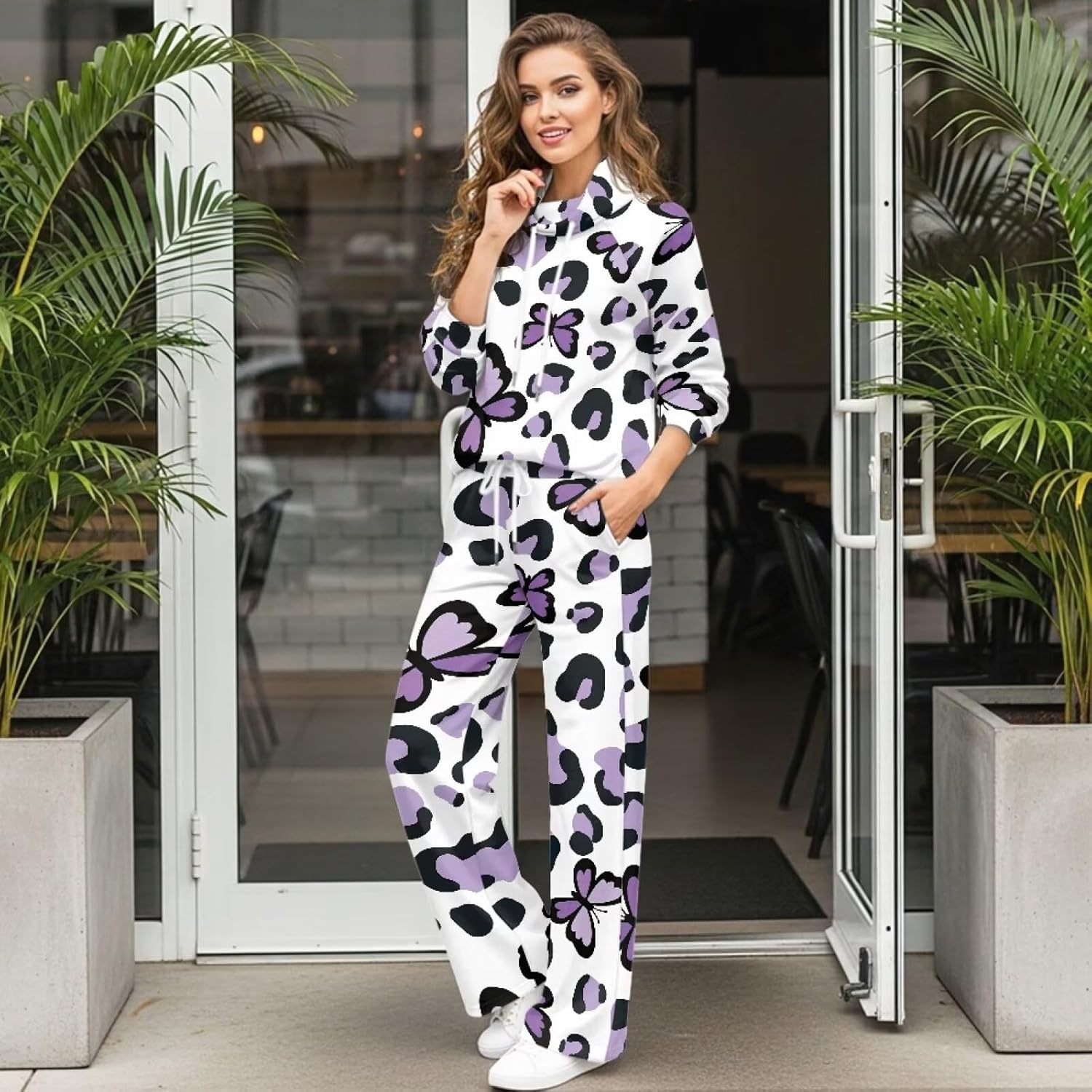 Women Track Suits 2 Piece Set Plus Size Womens Jogger Set with Pockets
