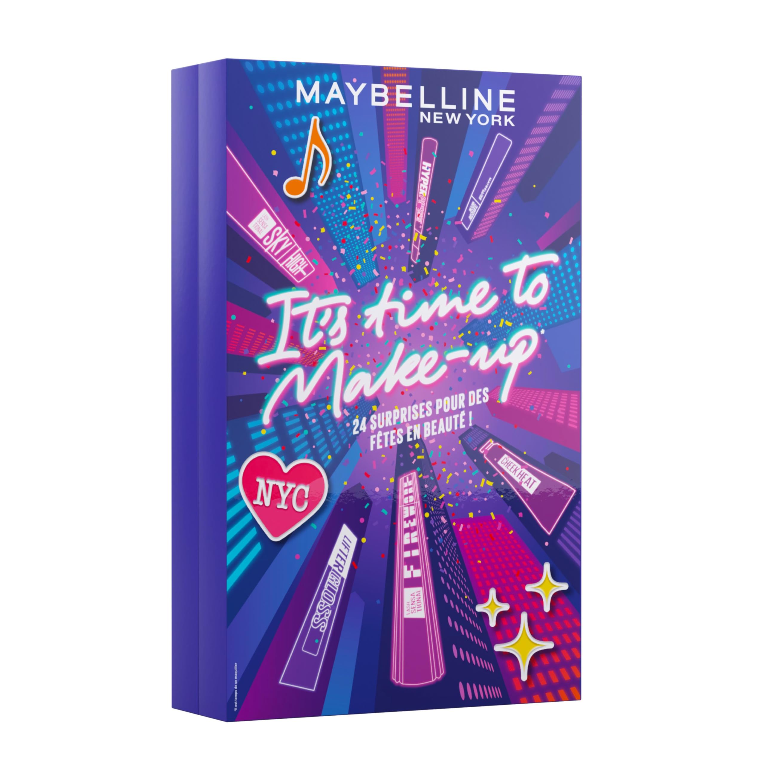 Maybelline New York – Calendrier de l'Avent 2024 – Coffret 24 Produits de Maquillage – Grand Format – Teint, Regard, Lèvres & Ongles