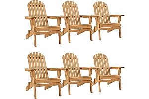 Yaheetech Folding Adirondack Chair Set of 6 for Outdoor Firepit