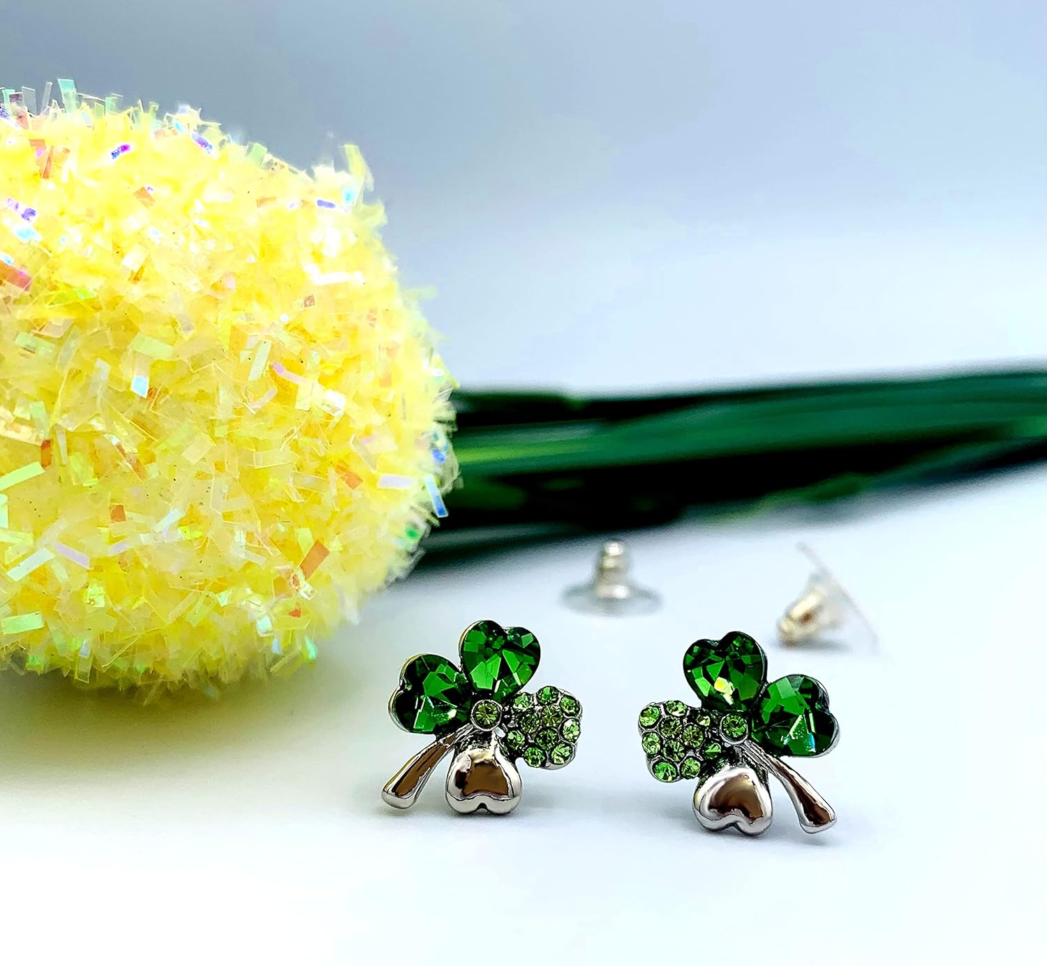 Mall of Style Four Leaf Clover Necklace - St.Patricks Day Earrings - Shamrock Earrings - Irish Jewelry - Bracelet - Image 3