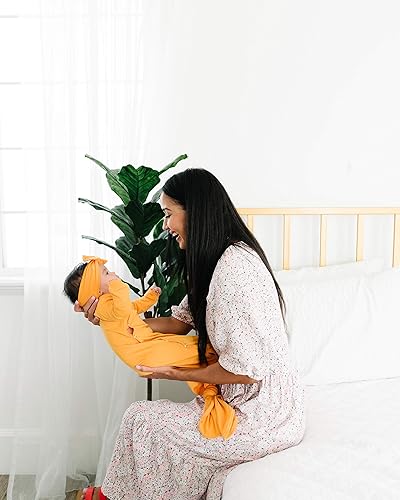 Miniatura 8 de Copper Pearl Vestido de bebé anudado - Pijamas de recién nacidos anudados para bebé niño y niña, vestidos de bebé de manga larga suaves y elásticos