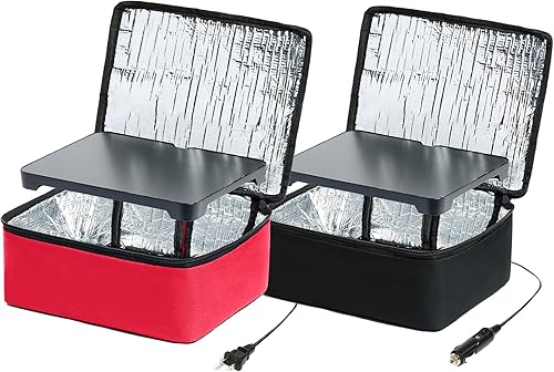 Miniatura 1 de HOTLOGIC Mini lonchera eléctrica portátil, paquete de 2 unidades, innovador calentador de alimentos y lonchera calentada para adultos en automóvil o