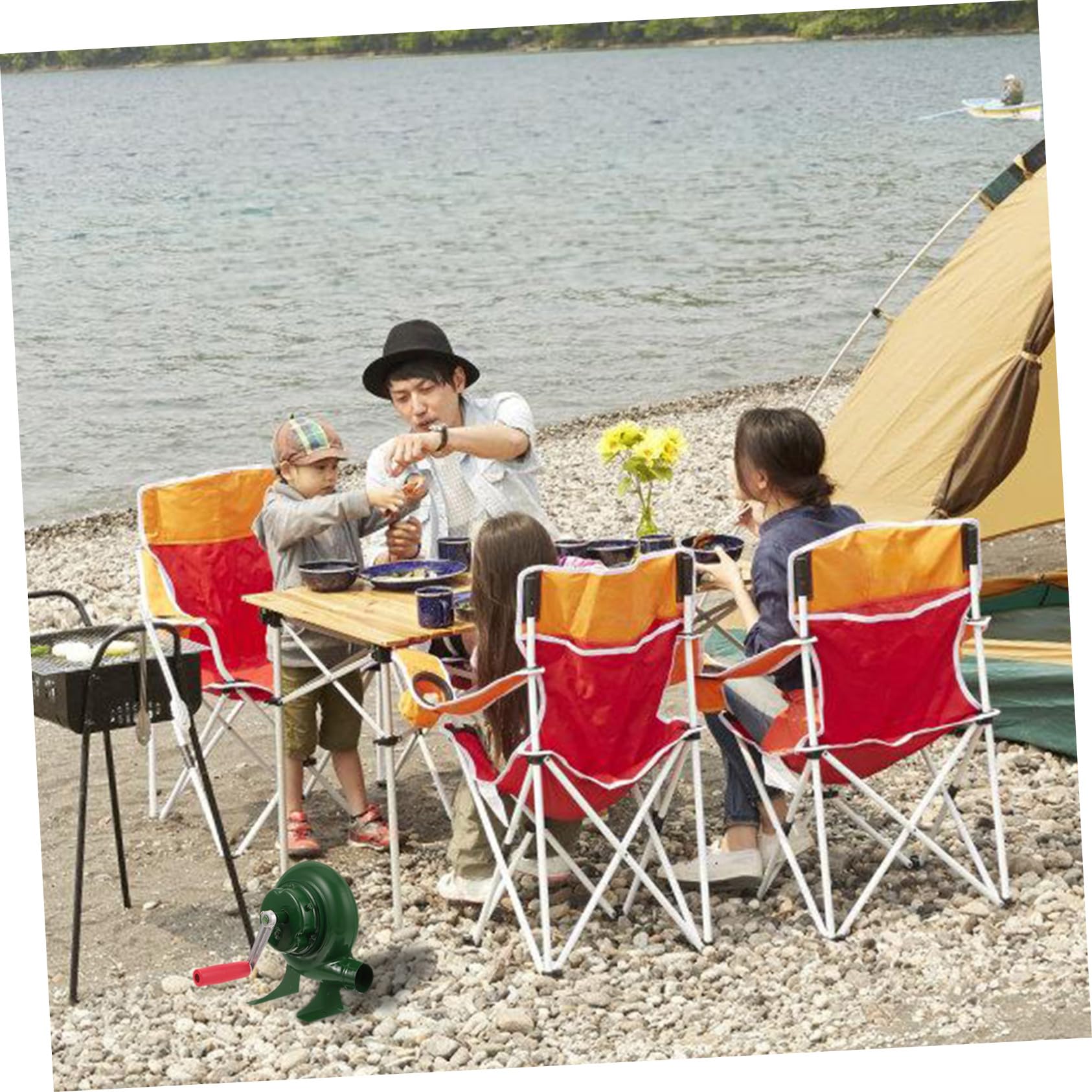 NOLITOY Soplador Manual Portátil para Barbacoa Ventilador de Fuego de Mano para Camping Diseño Ligero y Metálico Resistente al para Parrillas y al Aire