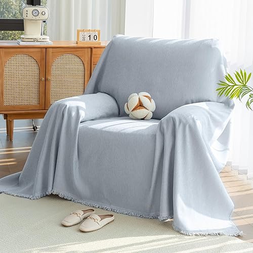 Miniatura 33 de Funda de sofá a rayas, estilo bohemio, funda de sofá para perros, fundas de sofá grandes para sofá biplaza, fundas de sofá de chenilla, lavables