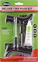 Slime 2040-A Deluxe Tire Repair Plug Kit - 11 Pieces with Strings, Tools & Glue for ATV, Lawn Mower Tires