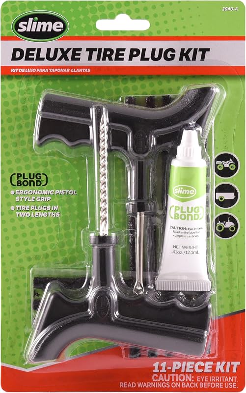 Kit de Enchufe de Reparación de Neumáticos 2040-A, Deluxe, Contiene Cuerdas, Herramientas y Pegamento, 11 Piezas