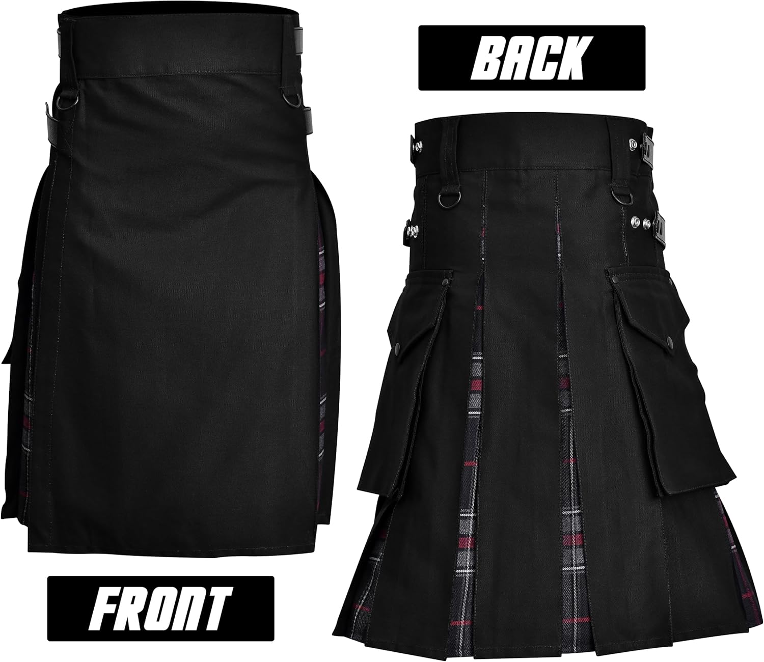 Hybrid Utility Kilts for Men Scottish Traditional Kilt with Flashes - Image 4