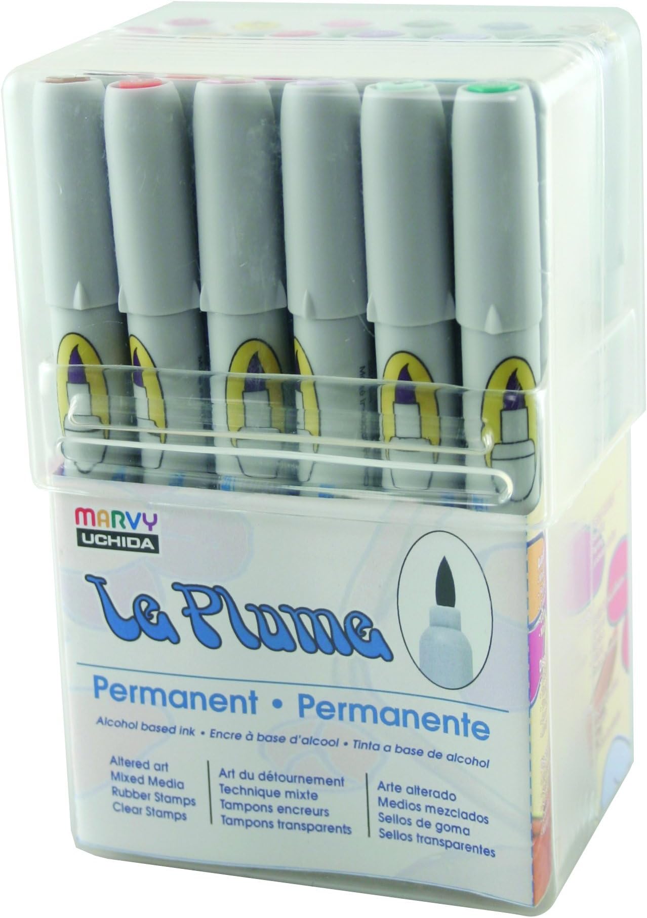 Uchida Of America 3000SET24D 24-Piece Le Plume Permanent Alcohol Based Ink Pen Set, Garden