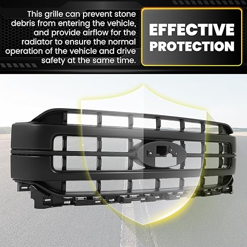 Miniatura 2 de HECASA Rejilla delantera compatible con Ford F-150 2021-2023 de repuesto para parrilla ML348200GE Sport Lariat pintada de negro