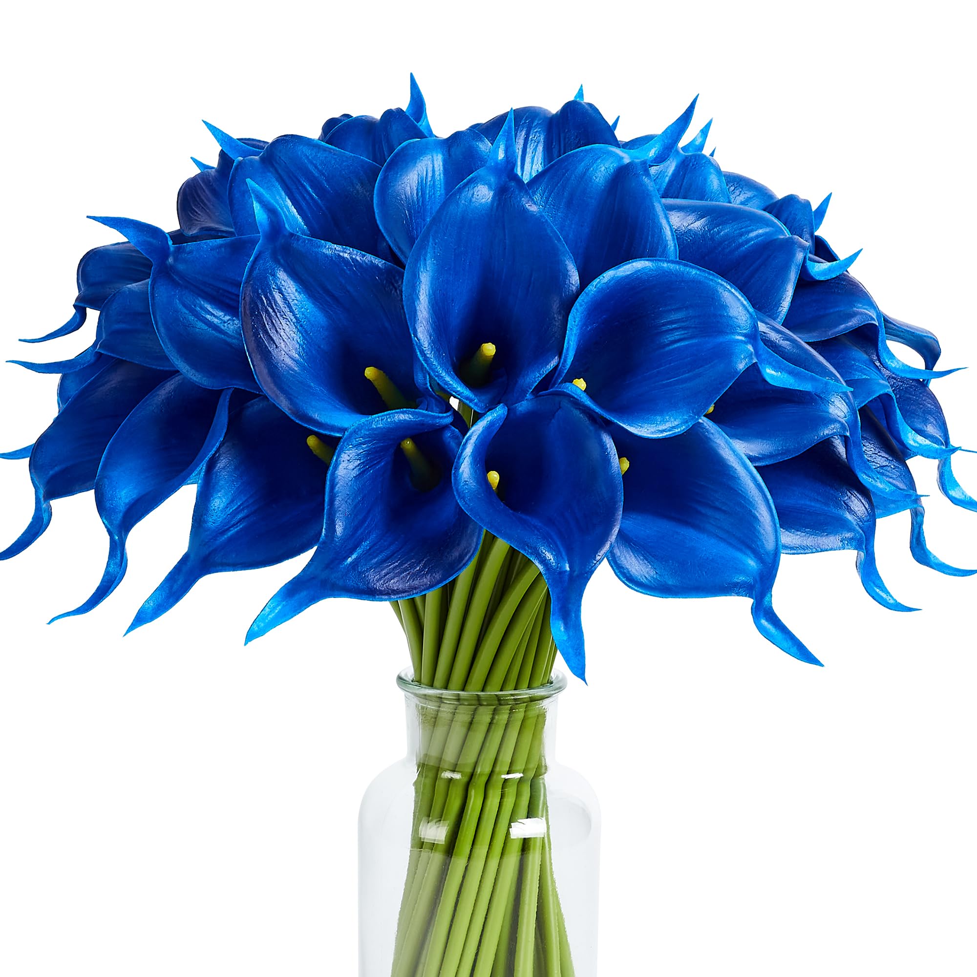 SITUMEIZI 24 Pcs Fake Blue Flowers Artificial Calla Lily