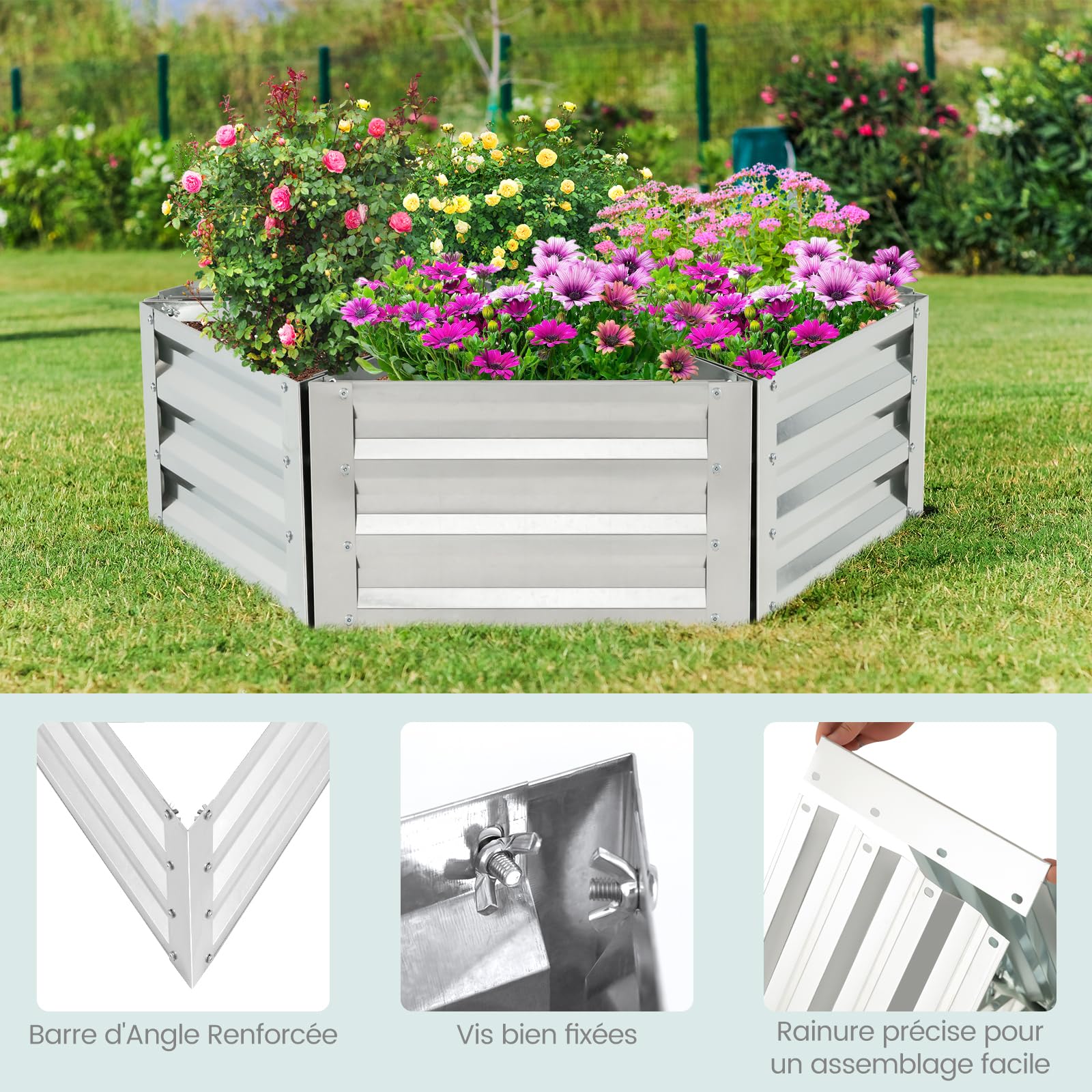 Jardinière Sur Pieds Avec Treillis En Bois - Bac Profond, étagère Rangement, Trous Drainage - Pour Balcon, Terrasse, Intérieur