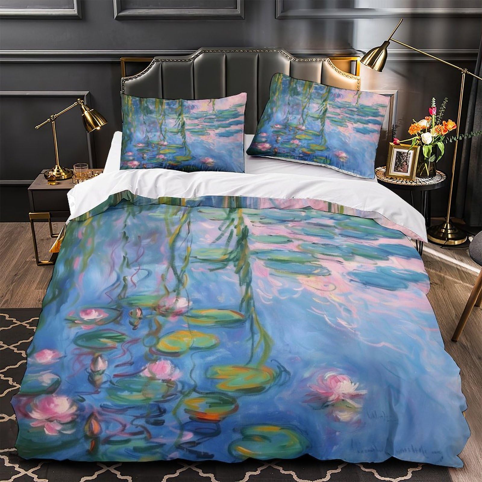 Housse de couette 260x220 cm spirale 3D en microfibre avec fermeture éclair