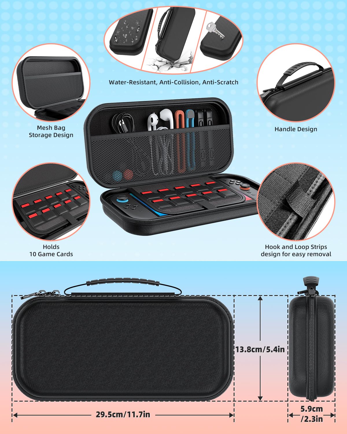Switch 2 Pro Controller Accessori Bundle per Nintendo Switch 2, kit 17 in 1: controller wireless, borsa per il trasporto, volanti, maniglie per JoyCon, custodia protettiva per console Nintendo Switch