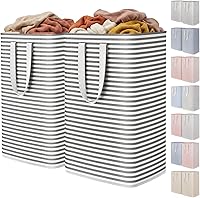 Vista 11 de Lifewit Paquete de 2 Cestas de Ropa Grandes Plegables, Cestas de Lavandería Independientes Impermeables con Asas de Fácil Transporte para Cuarto