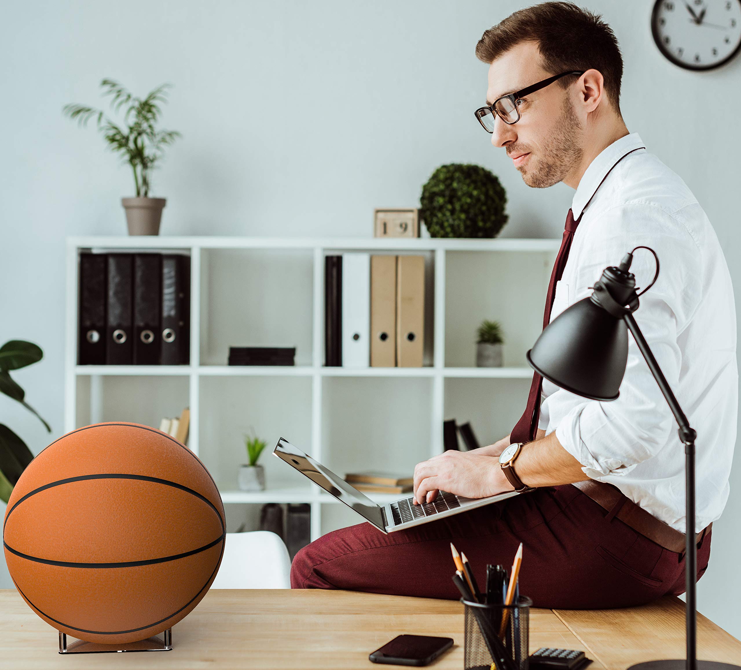 yashchykov Ball Holder Stand for Footballs Basketballs Volleyballs Soccer Balls - Acrylic Display (Triangular Acrylic)