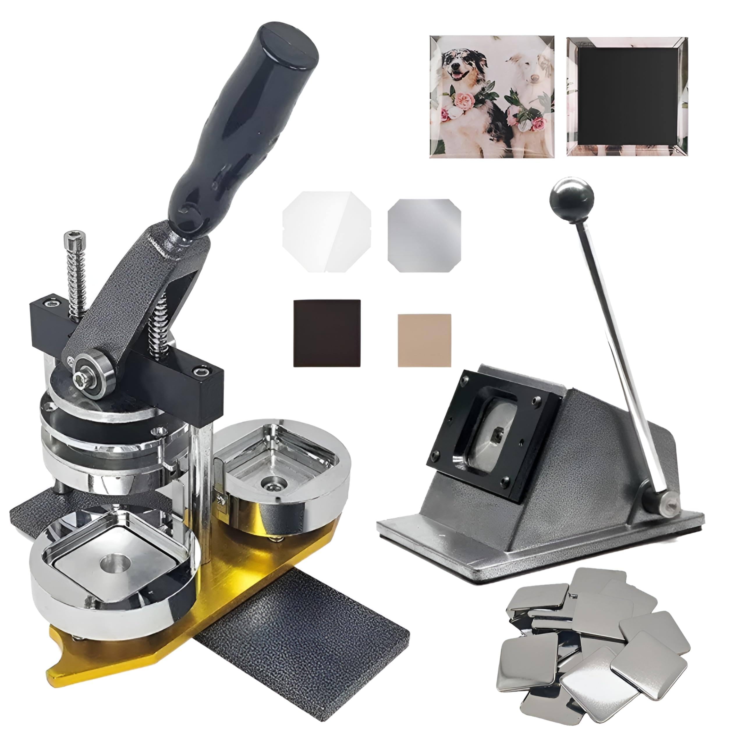 JYBNBBE DIY Fridge Magnet Kit - Photo Magnet Machine and Cutter, Button Badge Maker, Create Custom Fridge Magnets, Ideal for Craft Projects and Personalization