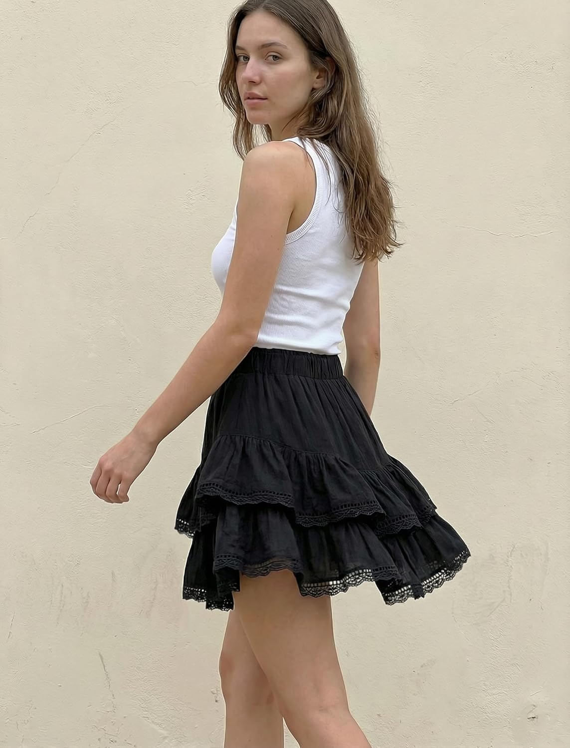 Women's Flowy Ruffle Skorts Shorts High Waisted Boho Cute Mini Skirts Casual Dressy Summer Beach Golf Shorts Vacation - Image 4