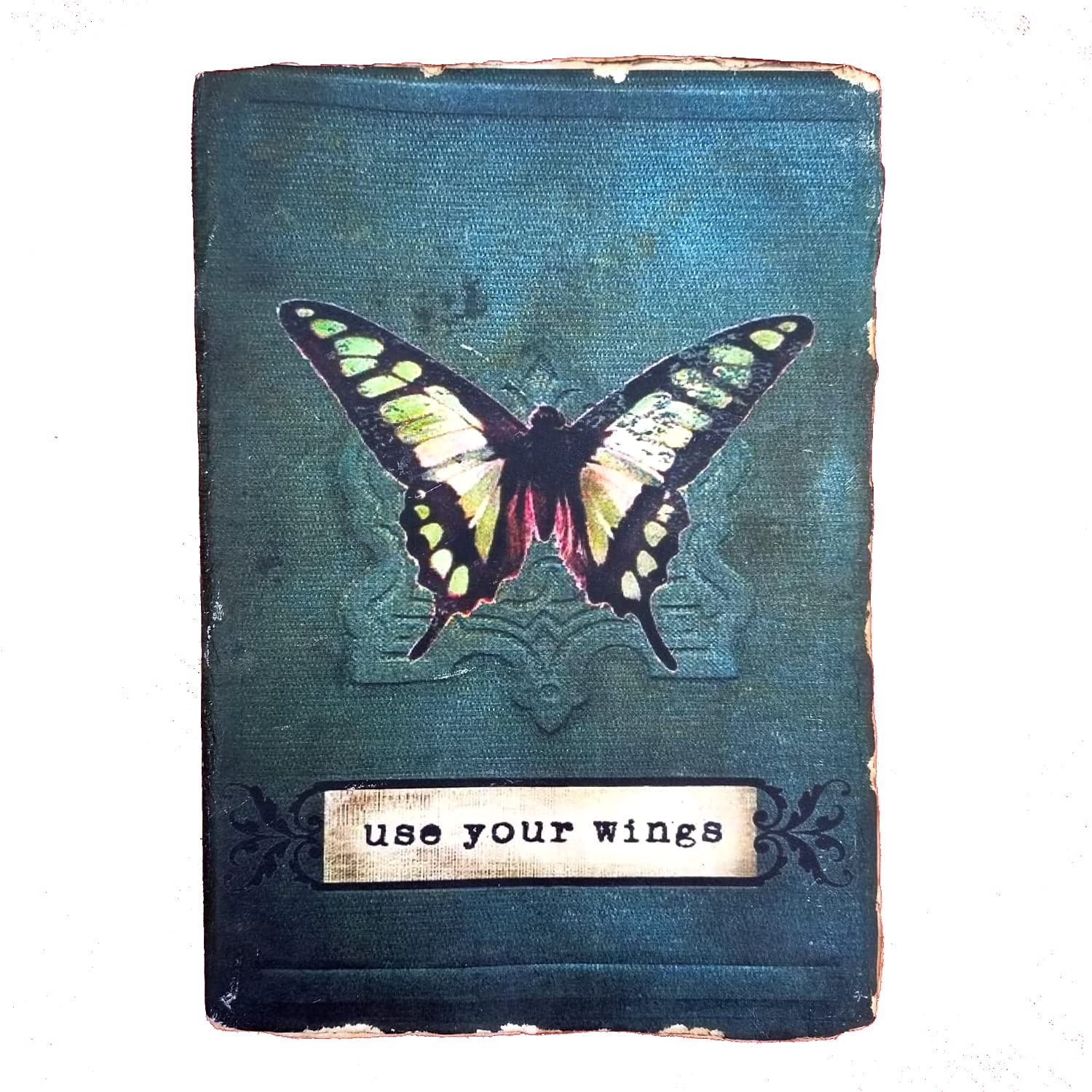 Yuvan Exports A5 Diary Eco Friendly Unruled Handmade Paper Made of Cotton Rags Butterfly Hardcover 144 Pages_ox13