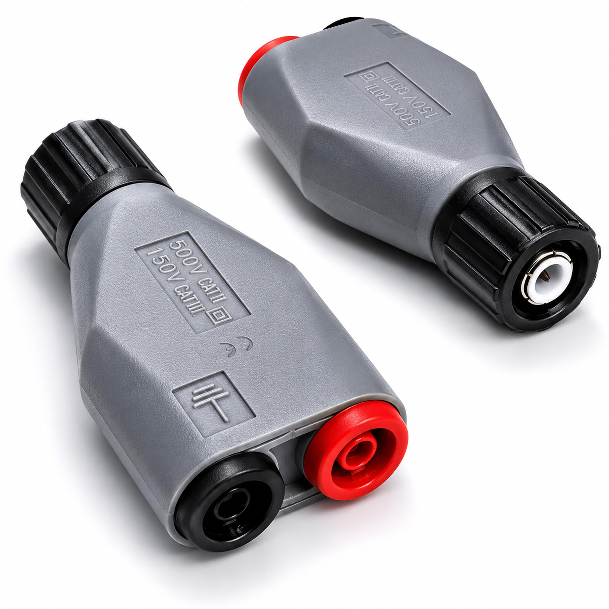 PeakTech 7055 - BNC zu 4mm Adapter Stecker für Oszilloskope, berührungssicher
