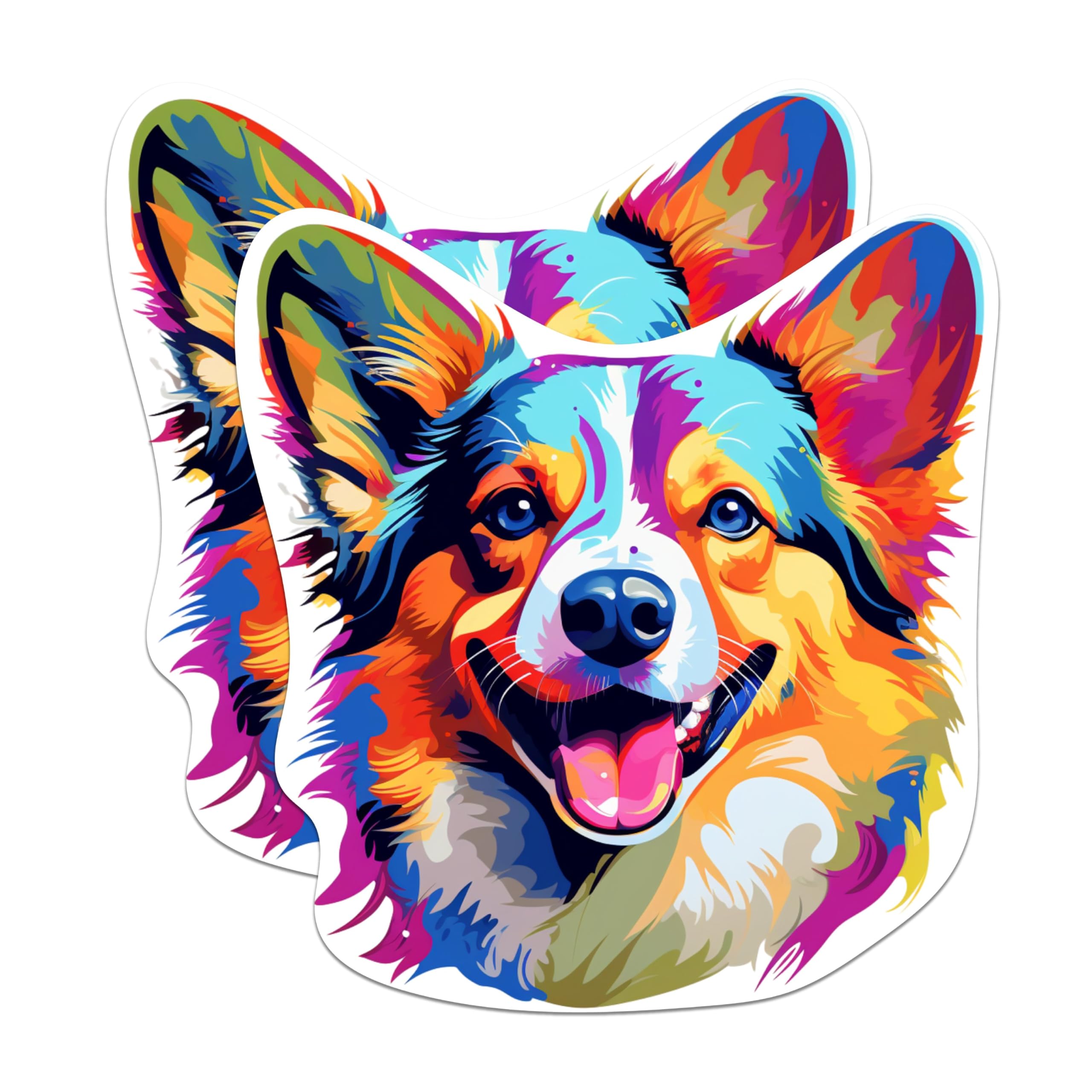 (2 Pack) Pembroke Welsh Corgi Dog Breed Stickers - 5 Inches On Longest Side - Choose from Over 100 Dog Breeds - for Cars, Trucks, Skateboards, Laptops - Made in USA - BMCS1916