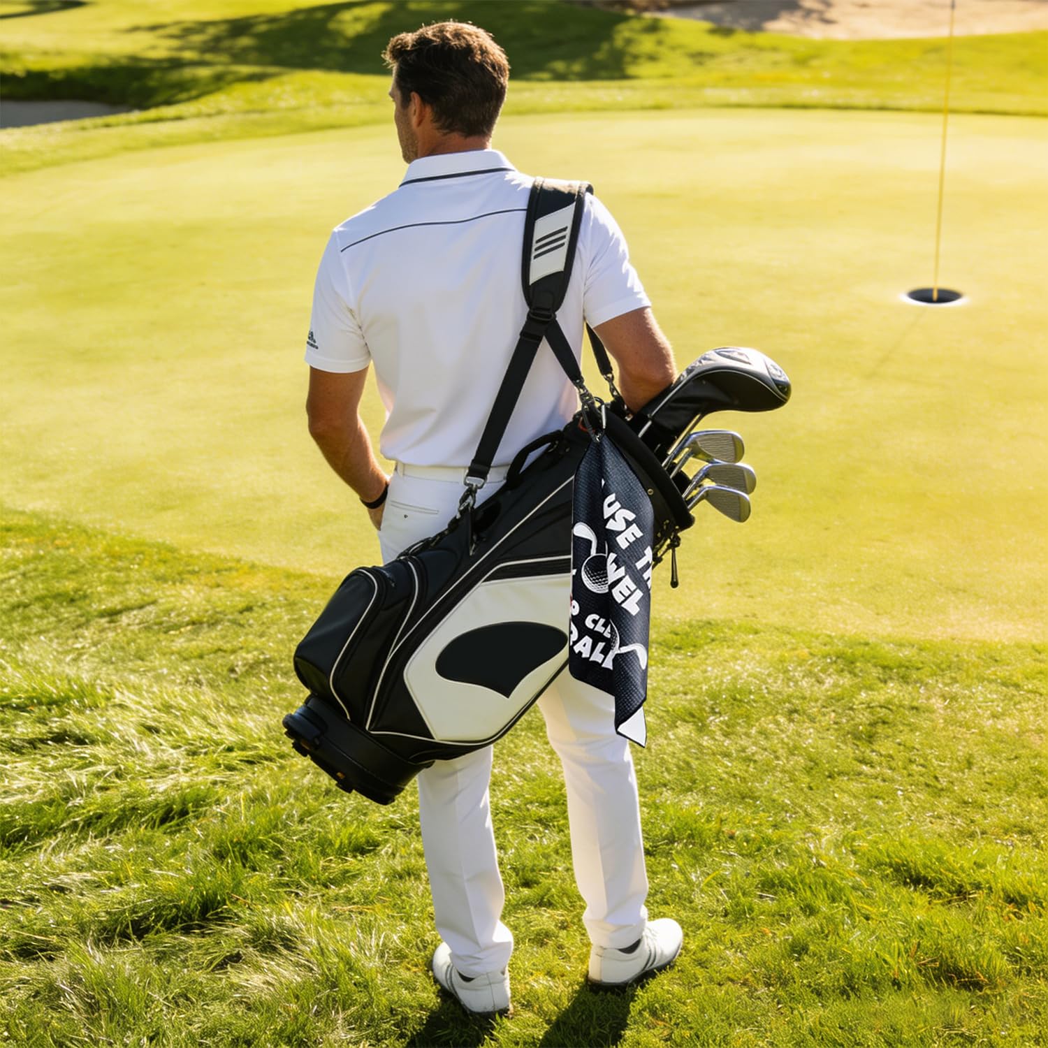 2 Toallas De Golf, Toallas Deportivas para Hombre, Toallas Absorbentes Y De Secado Rápido, Aptas para Limpiar Y Usar con Bolsas De Golf (40 * 40 Cm).