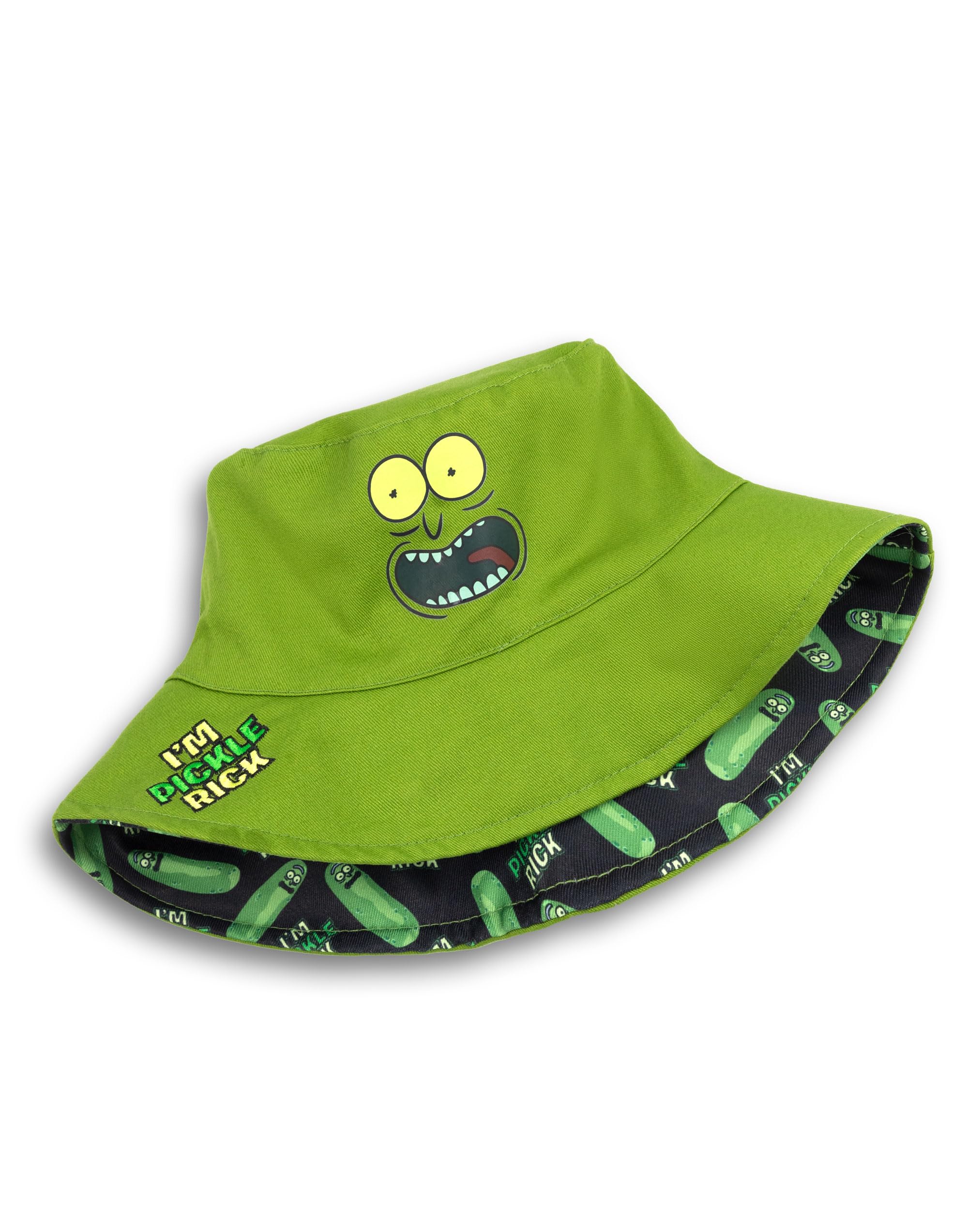 Vanilla Underground Unisex Green Rick And Morty Reversible Pickle Rick Bucket Hat (One Size)