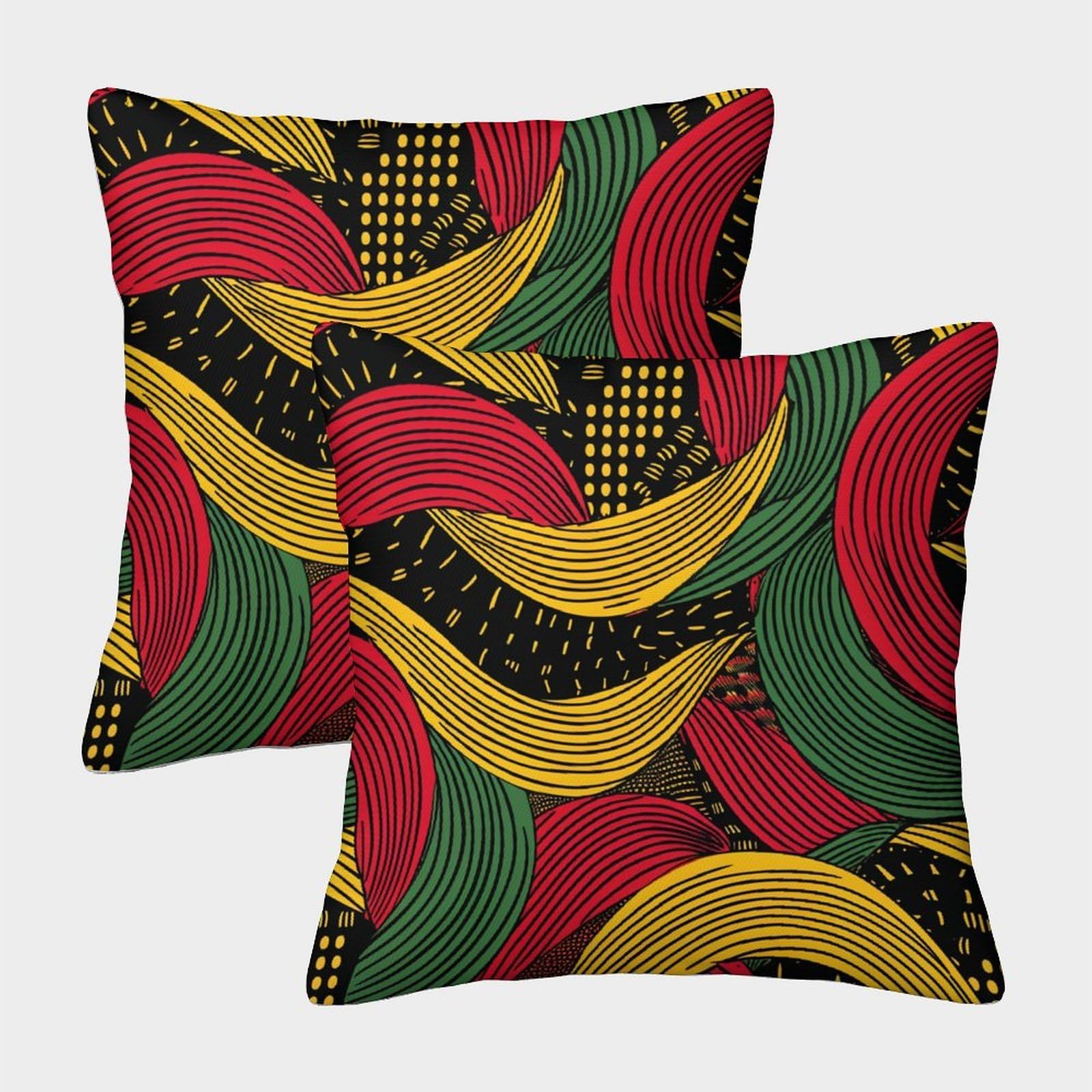 kaiyun 2 Pack 3D African Print, Abstract Cushion 3D Soft Touch Pillowcase,sofa Chair Home Furnishings 40x40cm