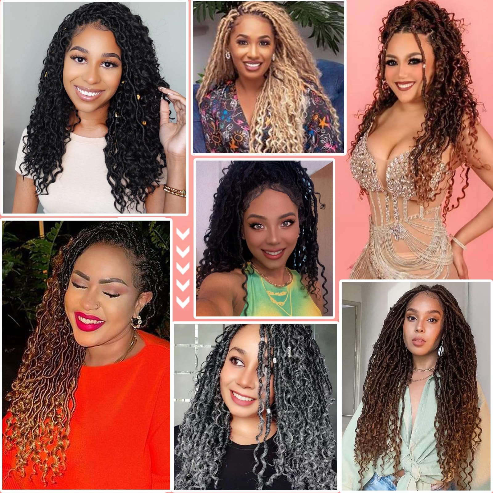 Goddess Locs Crochet Hair Pre-Looped Faux Locs Synthetic Hair