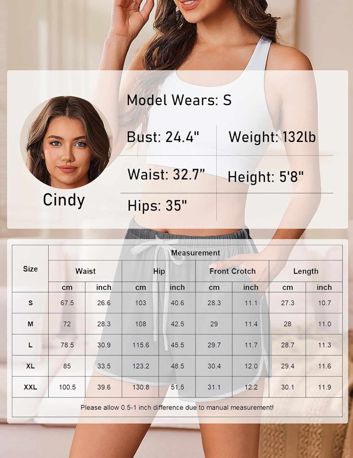 Ekouaer Women's Pajama Shorts Elastic Waist Sleep Shorts Stylish Lounge Shorts Casual Comfy Sweat Shorts - Image 6