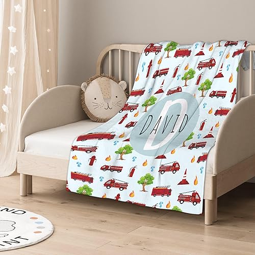 Miniatura 39 de Manta de bebé de bomberos con camión de bomberos, súper suave, manta acogedora para recién nacido, manta de recepción para bebé, manta para cuna, 40