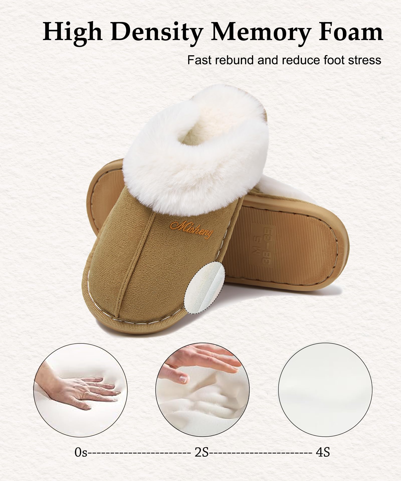 Coswind Pantofole Donna Uomo Invernali Peluche Ciabatte da Casa with Memory Foam Pelose Calde Comode Fluffy Antiscivolo Autunno Interno Esterno