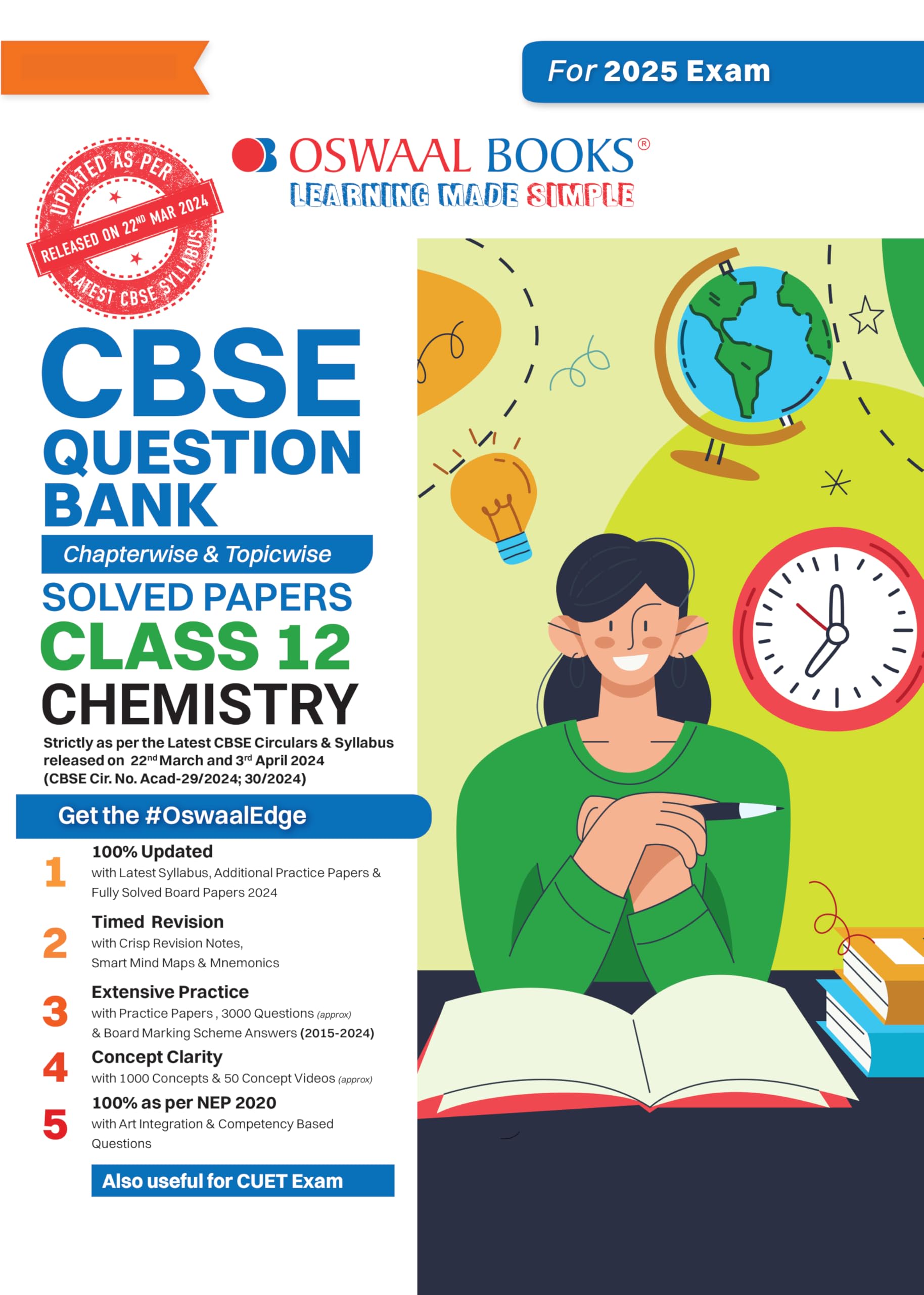 Oswaal CBSE Question Bank Class 12 Chemistry, Chapterwise and Topicwise Solved Papers For Board Exams 2025