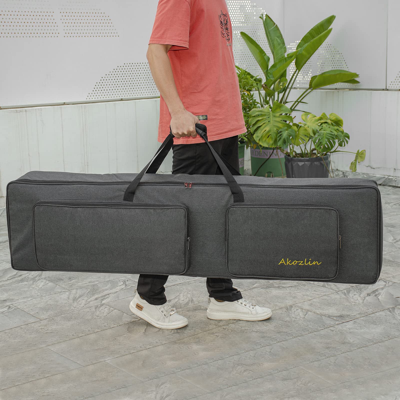 AKOZLIN Sac de transport universel étanche Oxford épais pour clavier portable et piano électrique - Rembourrage perle de 10 mm, 88 touches, Longueur : 137,9 cm