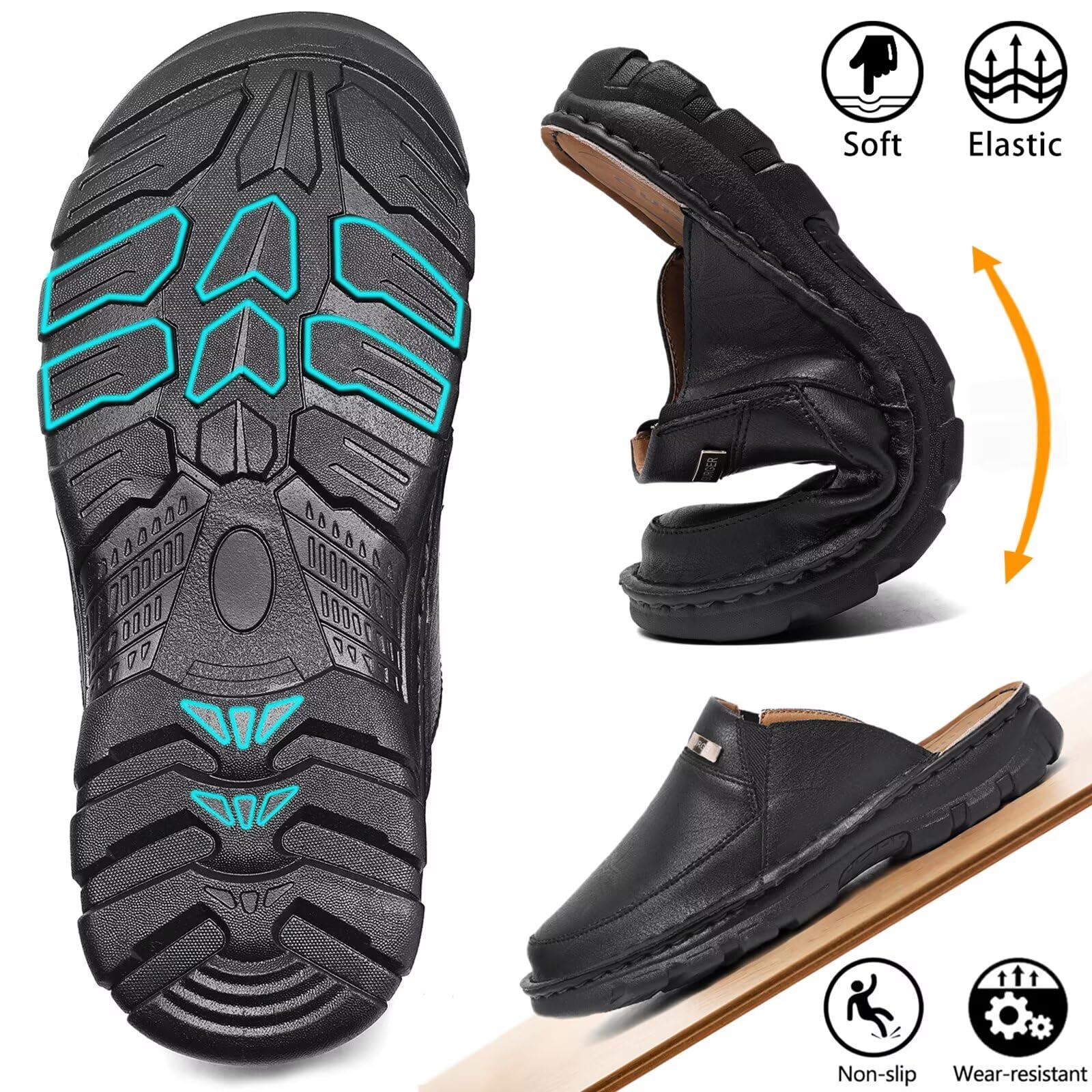 Sabots et Mules Homme Cuir Été Sandales