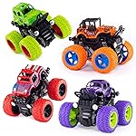 Lonandy Monster Truck Toys for Boys - Push and Go Inertia Stunt Car Toys for Toddlers Kids Age 3-8, Friction Powered Toy Cars Best Christmas Birthday Party Gift for Boys Girls 4 Pack