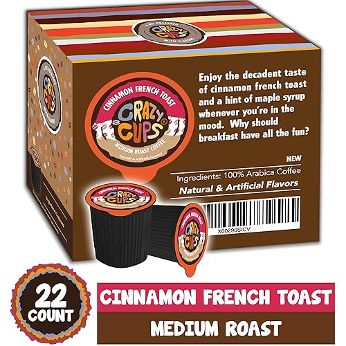 Miniatura 2 de Crazy Cups - Cápsulas reciclables de café saborizado para máquinas K-CupKeurig, caliente o helado, sabor a Cinnamon French Toast (tostada francesa