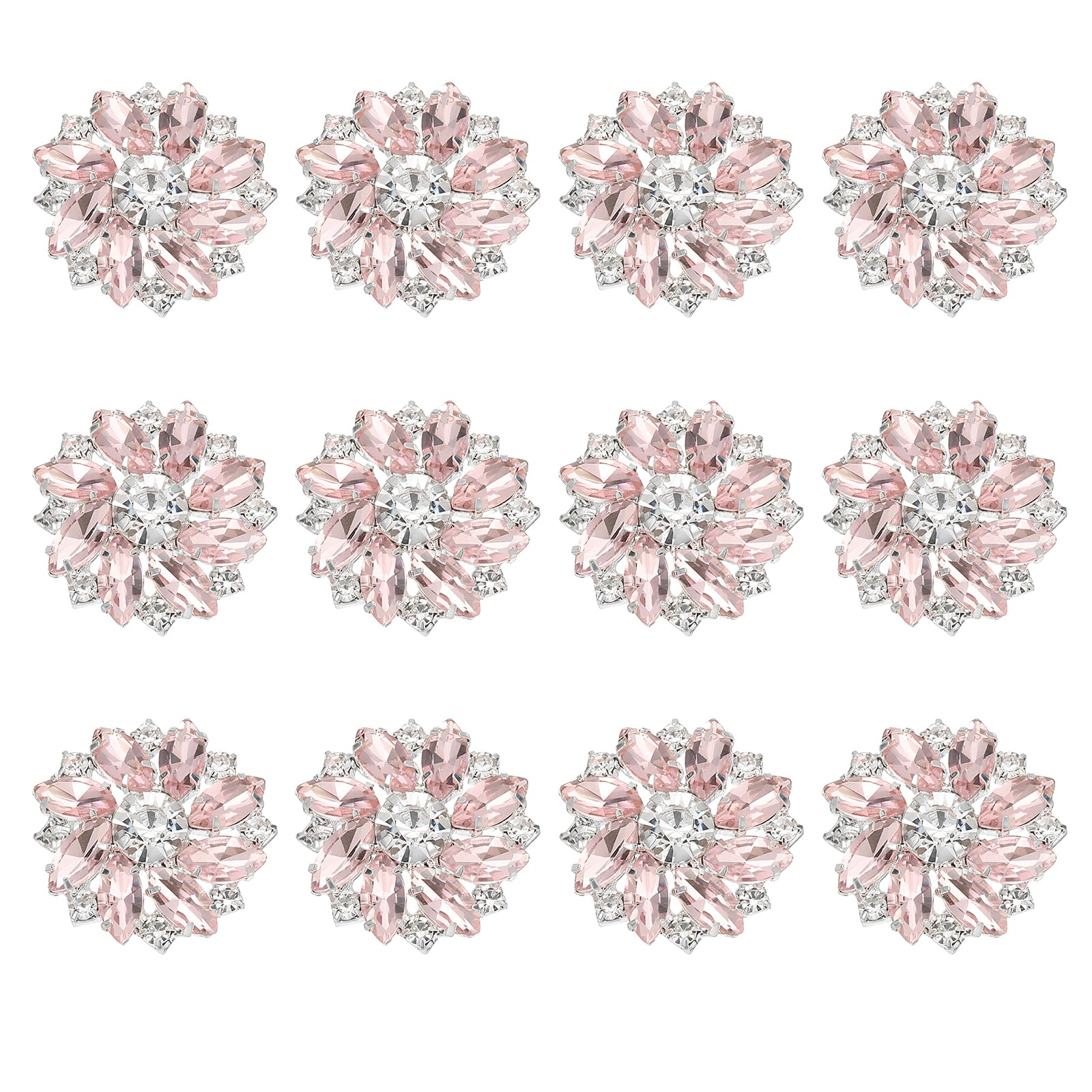 Fleurs fantaisie en strass rose pour personnaliser vos tenues de fête et DIY couture