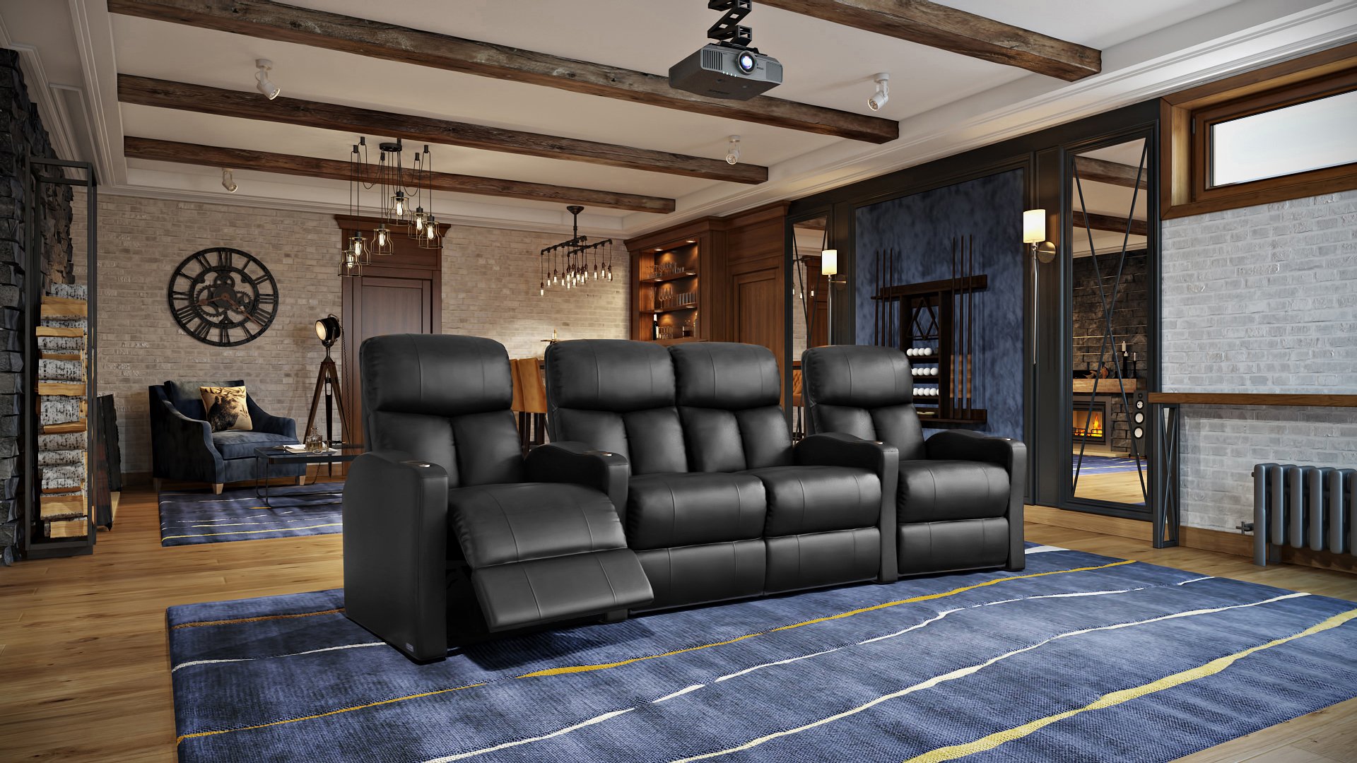 Amazon.com: Octane Seating Bolt XS400 Theater Seats Black Leather