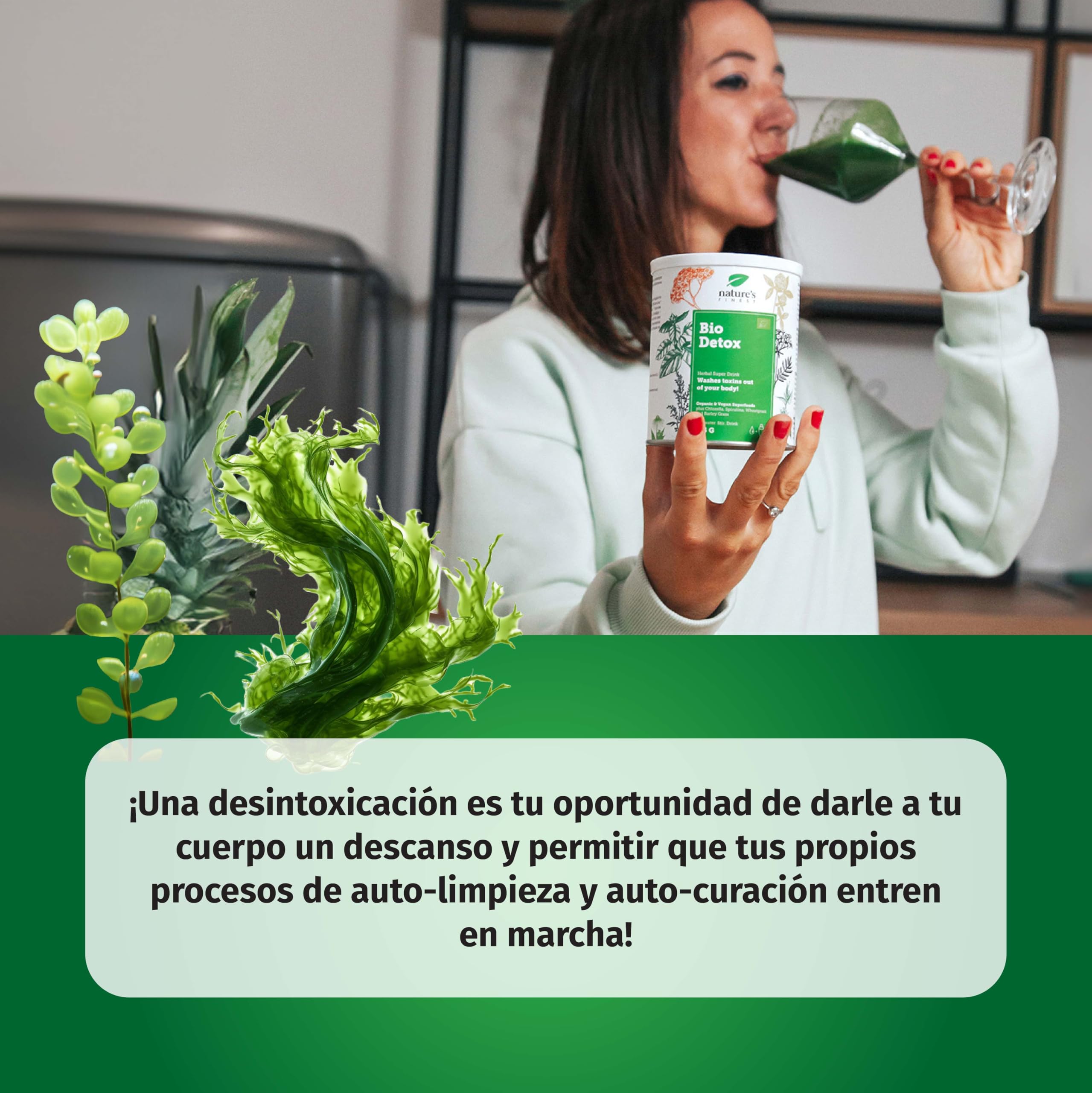 Nature's Finest Bio Detox, Mezcla de Superalimentos 375 g (Paquete de 3) | mezcla verde ecológica - hierba de trigo y cebada, espirulina, chlorella y lúcuma - vegana, rica en fibra y proteínas