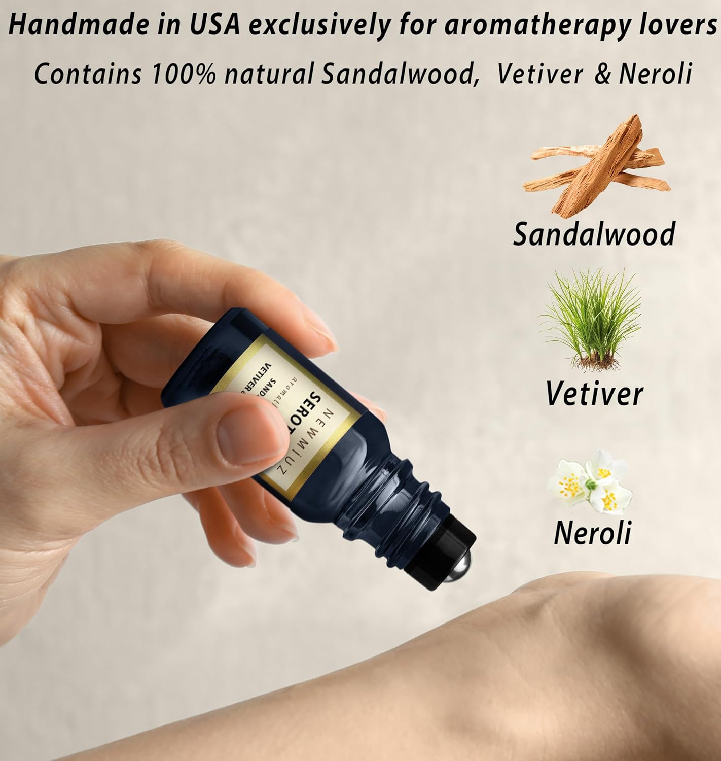 Calm Roll on Essential Oil Stress Relief Sandalwood Vetiver Destress Relaxation Calming Roller Aromatherapy Stick Self Care Purse Stocking Stuffer - Image 4