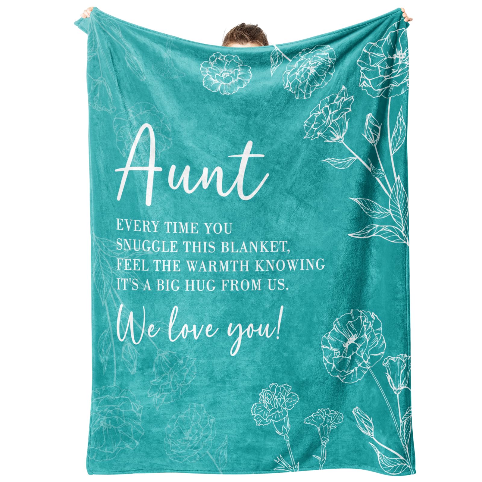 GiltGlimmer Aunt Gifts, Aunt Birthday Gifts, Auntie Gift Ideas, Gifts for Aunts from Niece Nephew, to My Aunts Throw Blanket 50" x 60", Teal