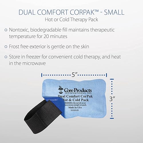 Miniatura 4 de Core Products Dual Comfort CorPak - Paquete reutilizable calientefrío para dolor de rodilla, espalda, hombros o tobillo Uso caliente o frío Hecho en