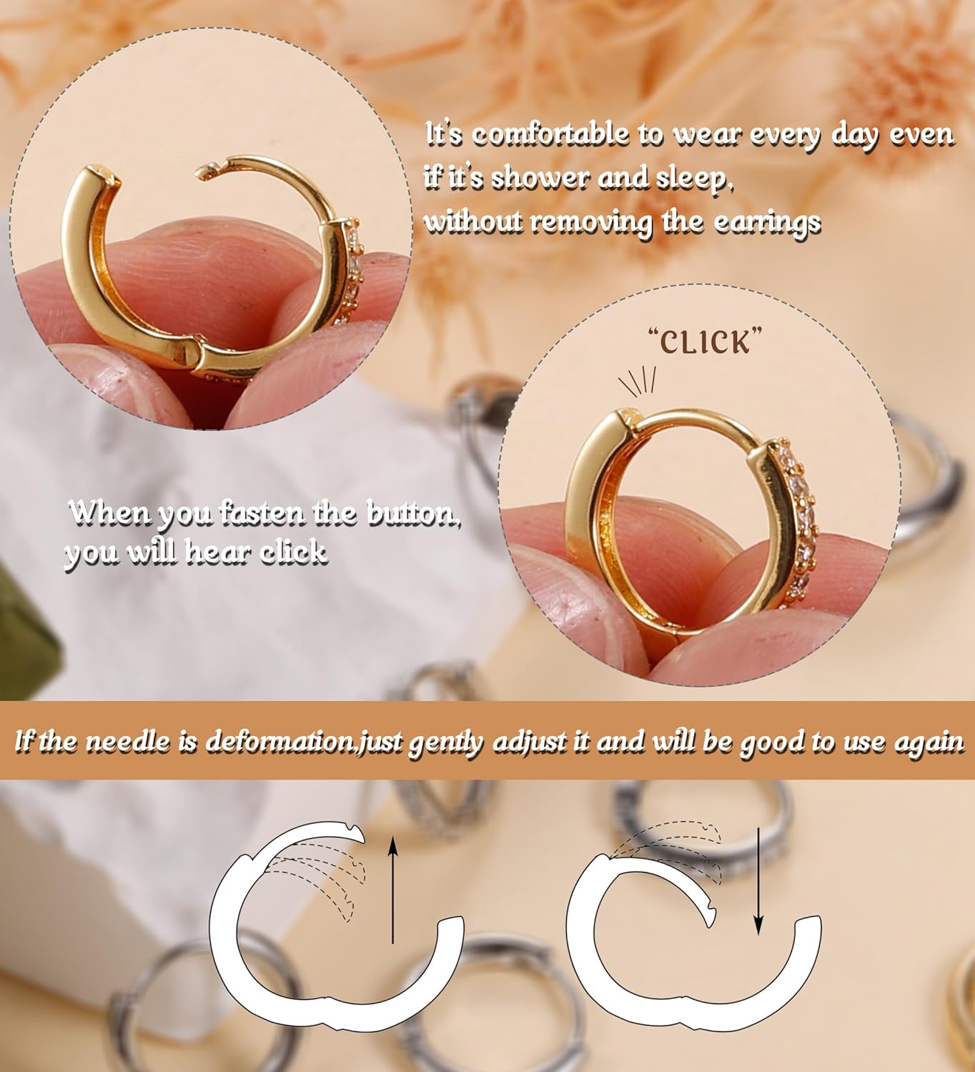Small Gold Huggie Hoop Earrings Set for Women Men 18k Gold Plated Mini Hoops Set Hypoallergenic Lightweight Everyday Hoop Earrings Stacks for Multiple Piercing - Image 3