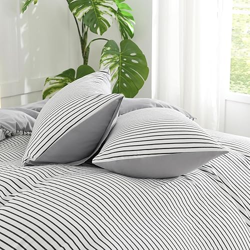 Miniatura 6 de Juego de funda de edredón de microfibra 100% lavada de color caqui claro, juego de ropa de cama de 3 piezas con flecos y pompones para todas las