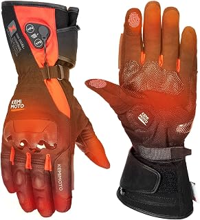 KEMIMOTO Winter Heated Riding Gloves for Men & Women, Dual-Zone Temperature Control with Reinforced Knuckle Protection