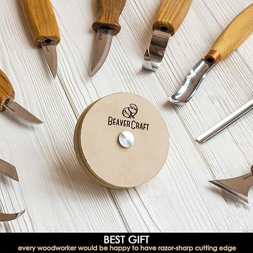 Miniatura 9 de BeaverCraft LS8 cuero Strop PW1 afilar rueda Stropping rueda rueda de cuero pulido cuero rueda pulido