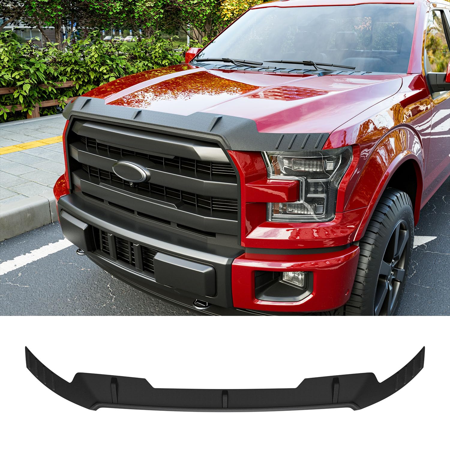 powoq Hood Deflector Compatible with 2015-2020 Ford F150 Hood Protector Shield TPE Deflector Replacement for 2015-2020 Ford F-150 Accessories