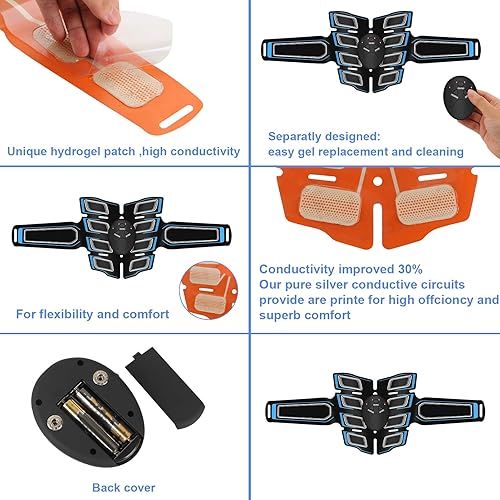 Miniatura 3 de Estimulador muscular EMS Tónico muscular Cinturón de tonificación abdominal Entrenador muscular corporal Entrenador abdominal Cinturón de tóner de